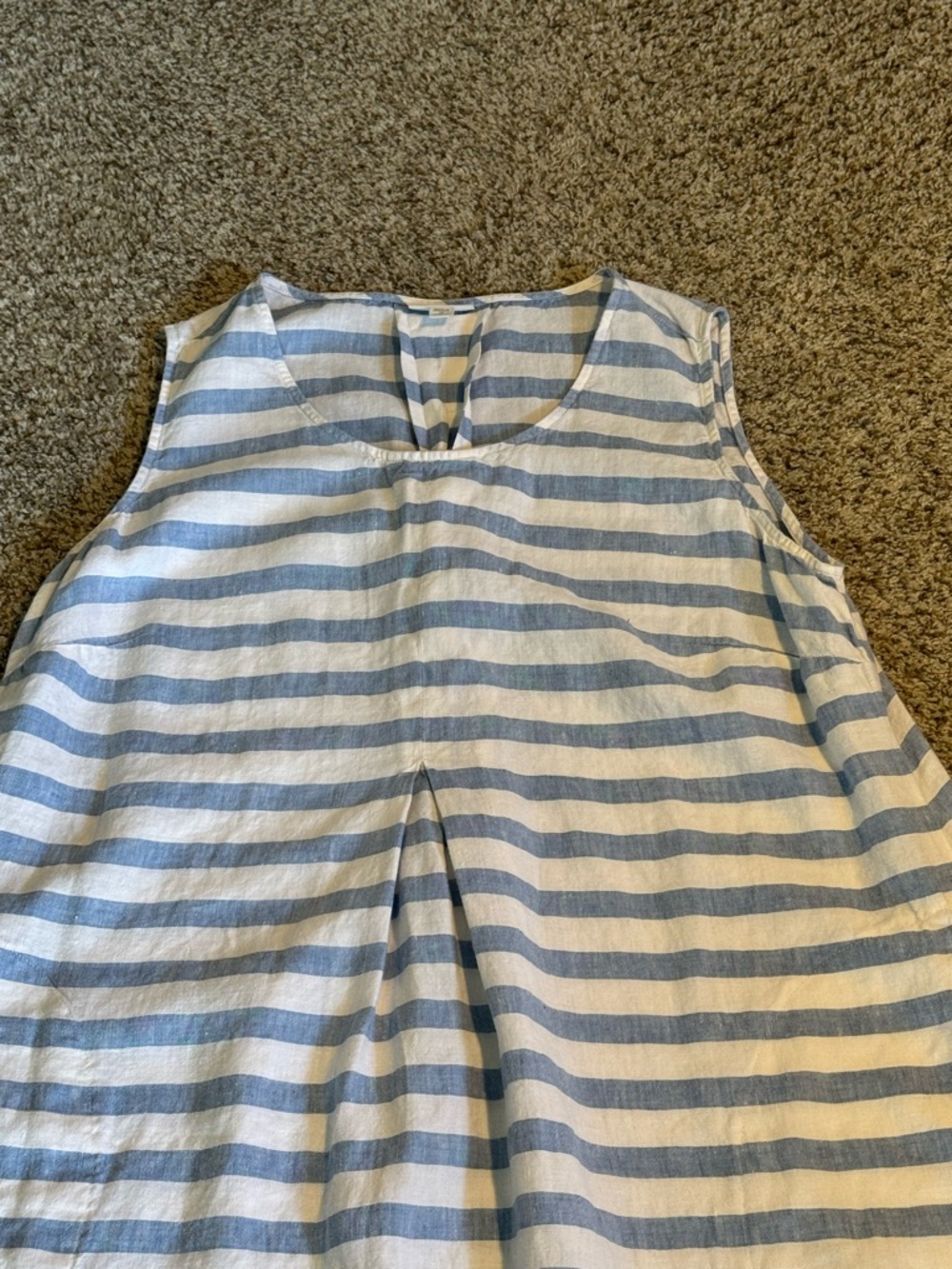 J. Jill Blue and White Striped Linen Dress - 1X - Picture 3 of 8
